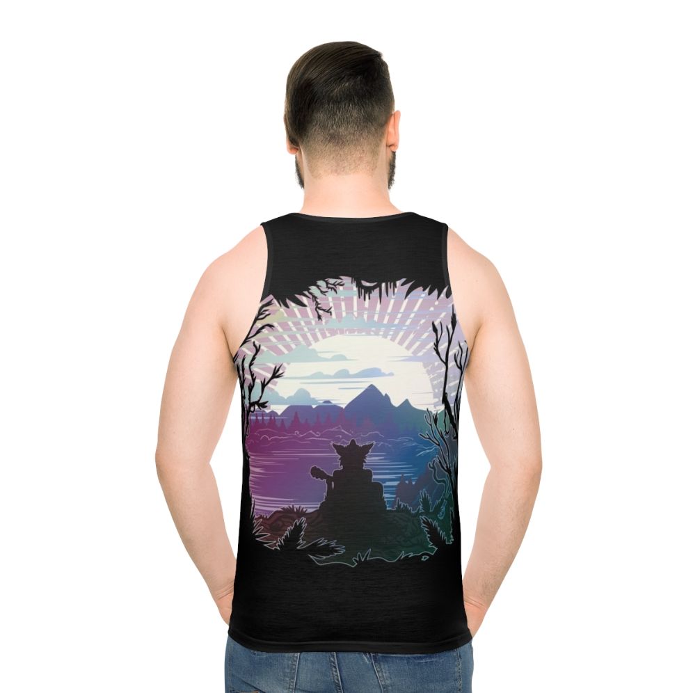 Unisex furry music anthology horizon design tank top - men back