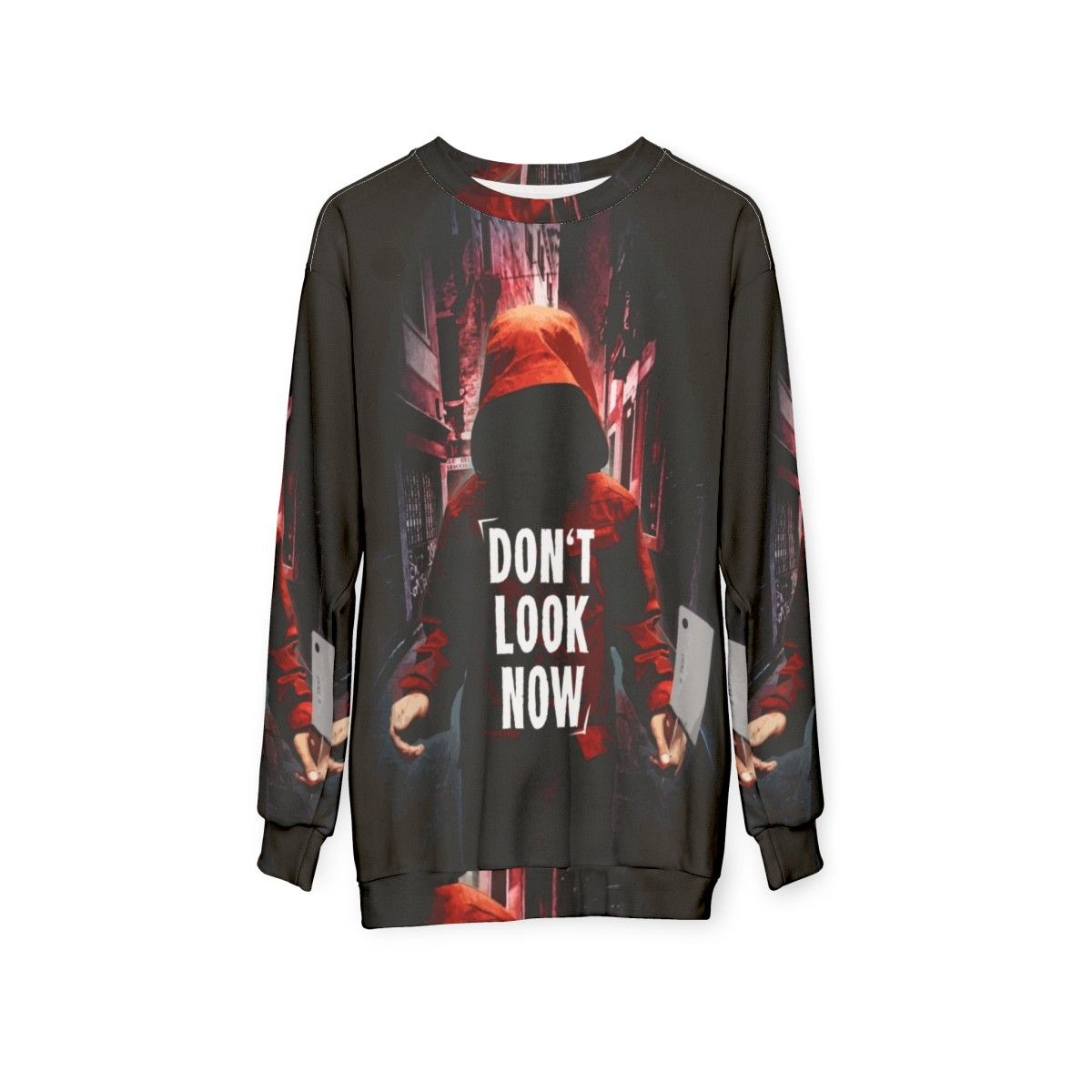 Don't Look Now Sweatshirt - Horror Movie Thriller Inspired by Nicolas Roeg Film - hanging