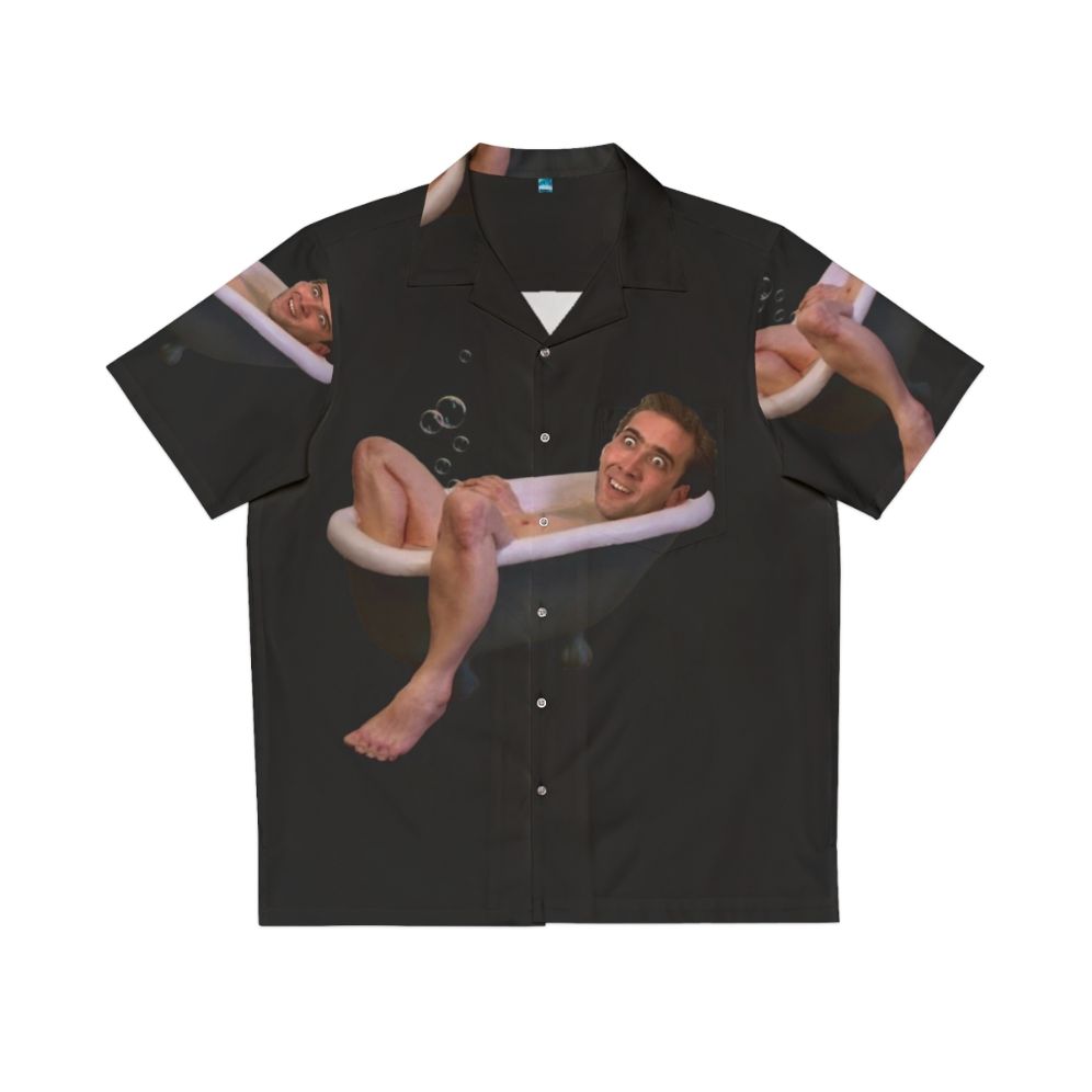 Funny Nicholas Cage Hawaiian Shirt with Bubbles