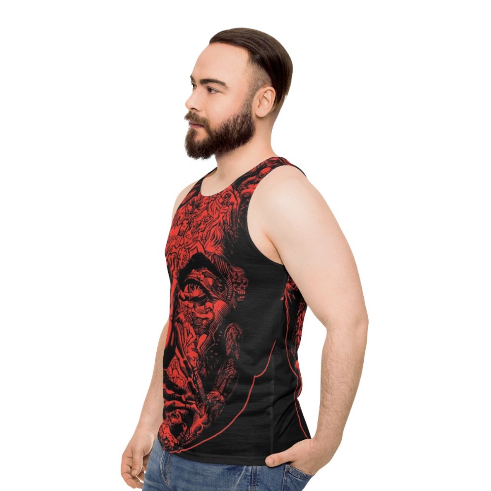 Minimalist Red Death Unisex Tank Top - men side