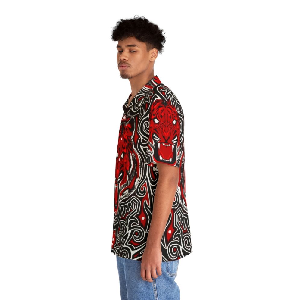 Red Tiger Batak Gorga Style Hawaiian Shirt - People Left