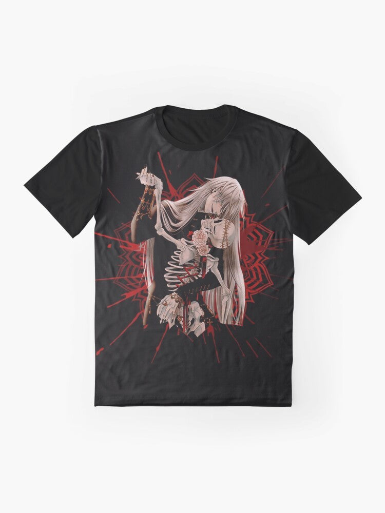 Undertaker Black Butler Graphic T-Shirt featuring the iconic silhouettes of Sebastian Michaelis and Ciel Phantomhive - Flat lay