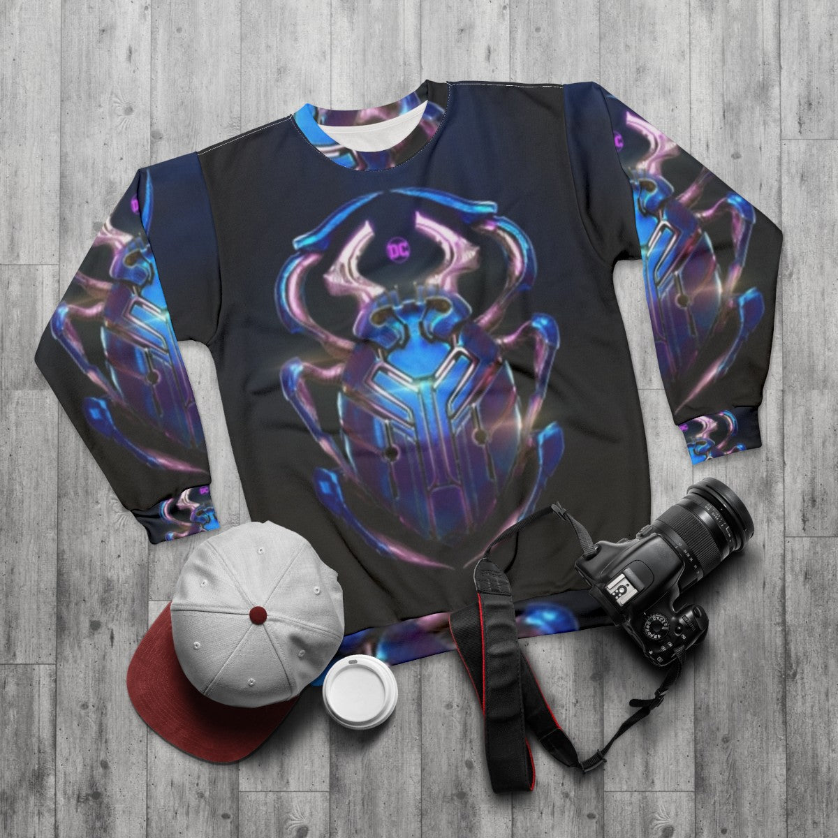 Blue Beetle Jaime Reyes Superhero Sweatshirt - flat lay