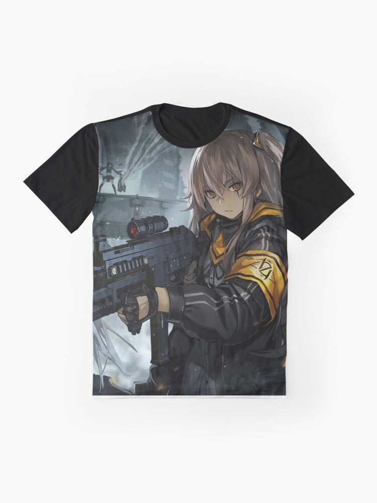 Girls Frontline Squad 404 Graphic T-Shirt featuring characters from the anime series - Flat lay