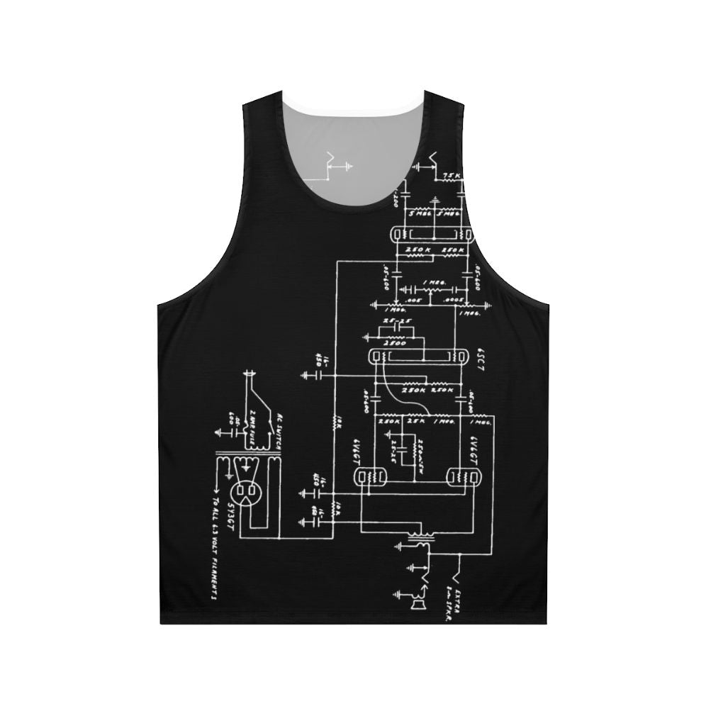 Amplifier schematic unisex tank top