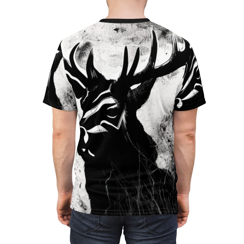 Mythical stag AOP t-shirt design - men back