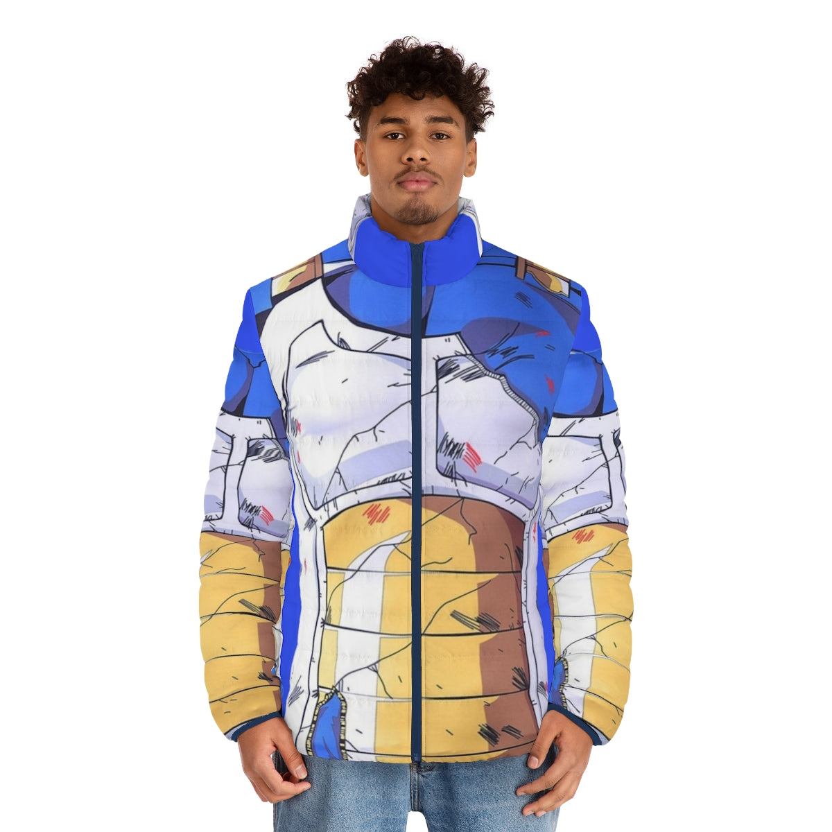 Vegeta's Armor Inspired DBZ Puffer Jacket - men front