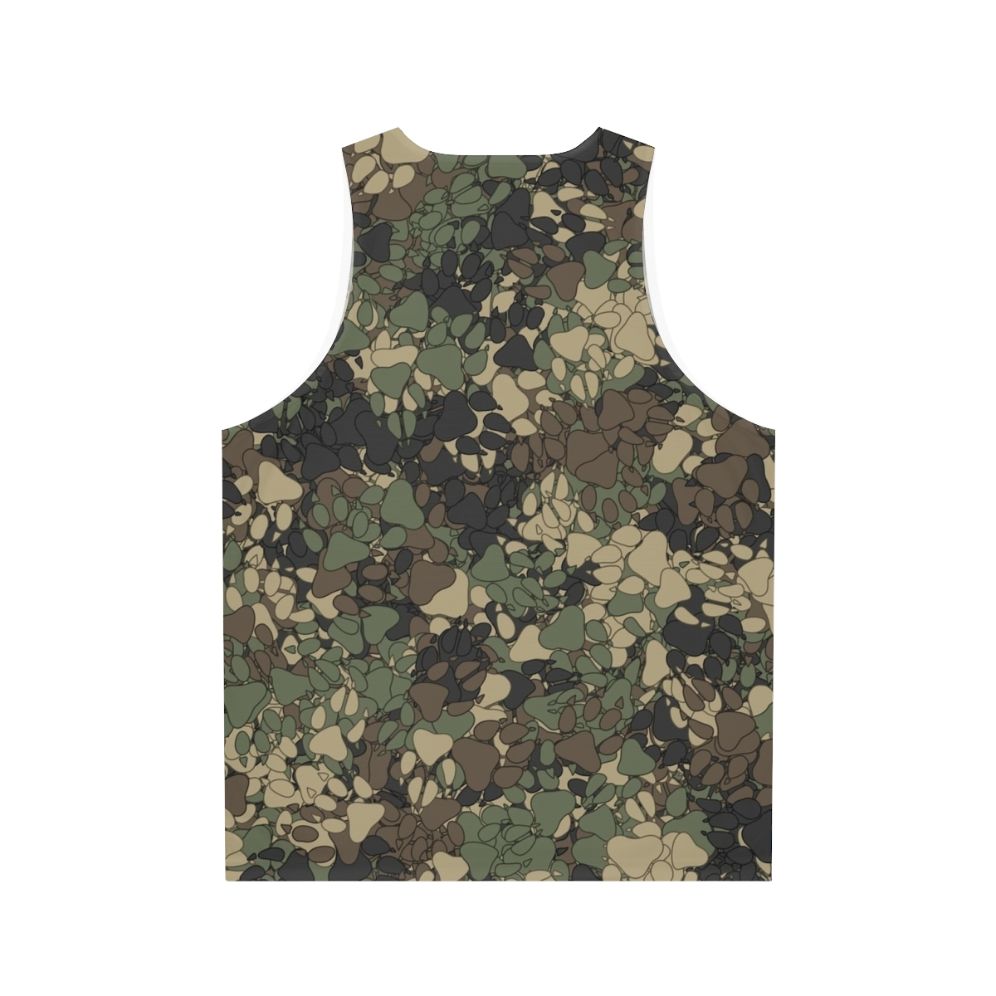 Unisex wolf paw prints camo military style tank top - Back