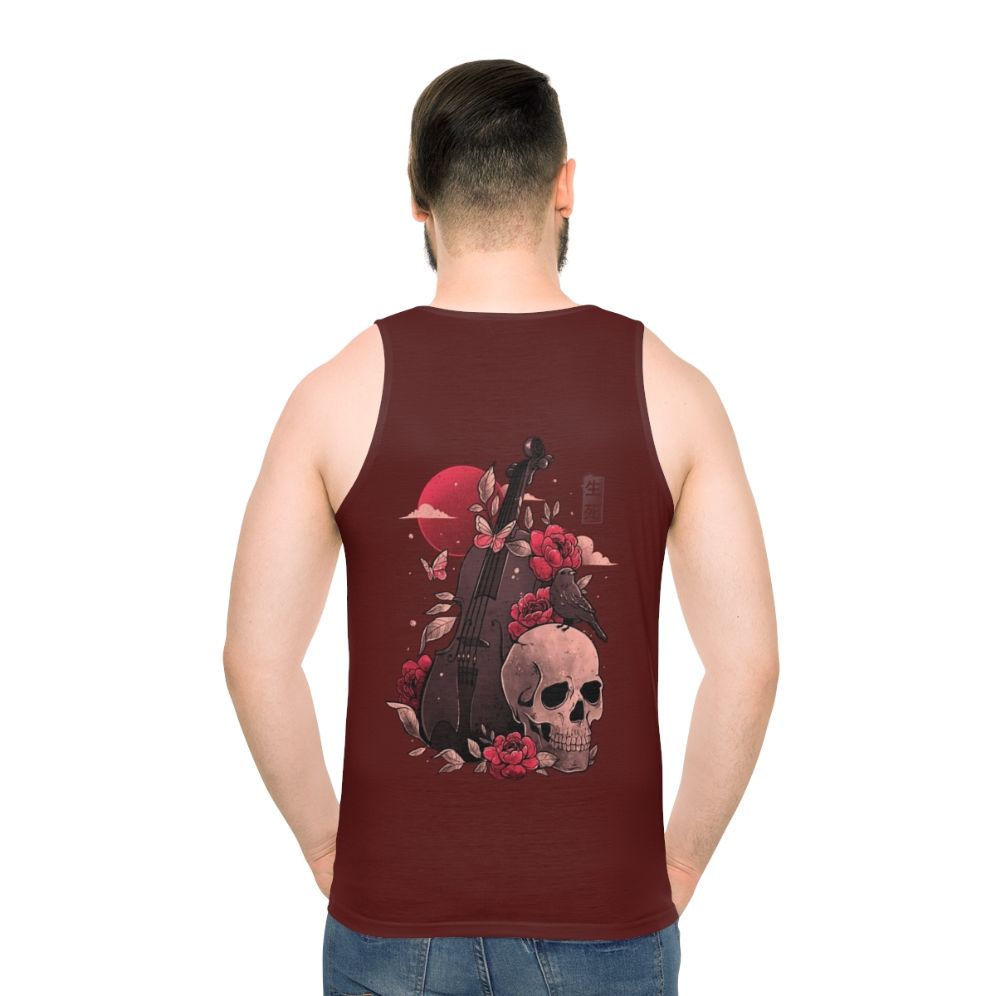 Cello skull tank top for music lovers - men back