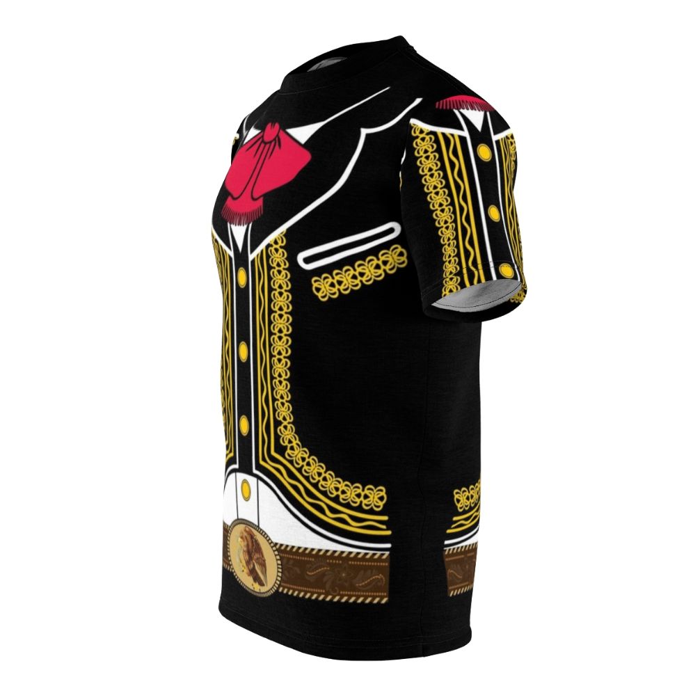 Mariachi-inspired costume t-shirt with vibrant colors and Mexican-themed graphics - men left