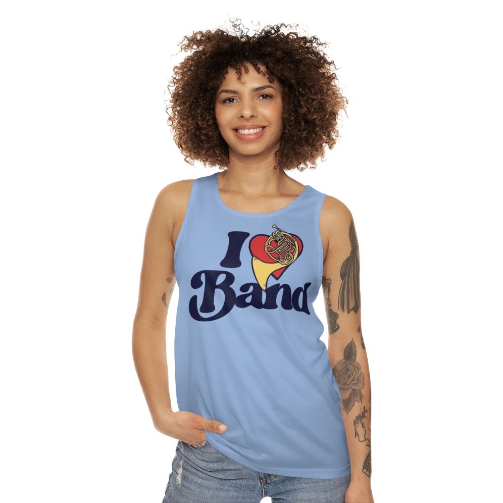 I Love Band Unisex French Horn Tank Top - women