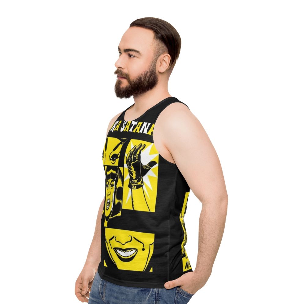 Tura Satana inspired unisex retro graphic tank top - men side