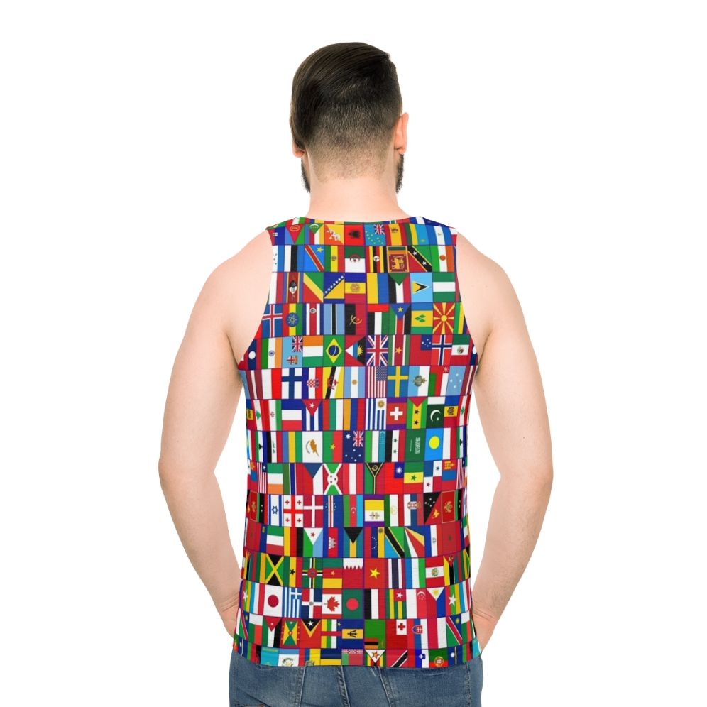 World Flags Unisex Tank Top - men back