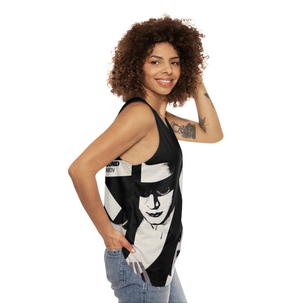 Retro 80s The Sound Jeopardy Icon Unisex Tank Top - women side