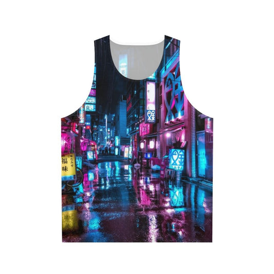 Cyberpunk Tokyo Night Unisex Tank Top