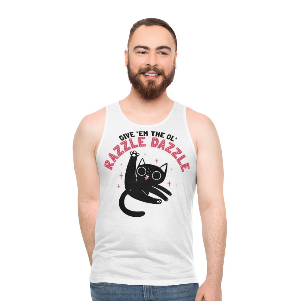 Unisex razzle dazzle cat lover tank top - men