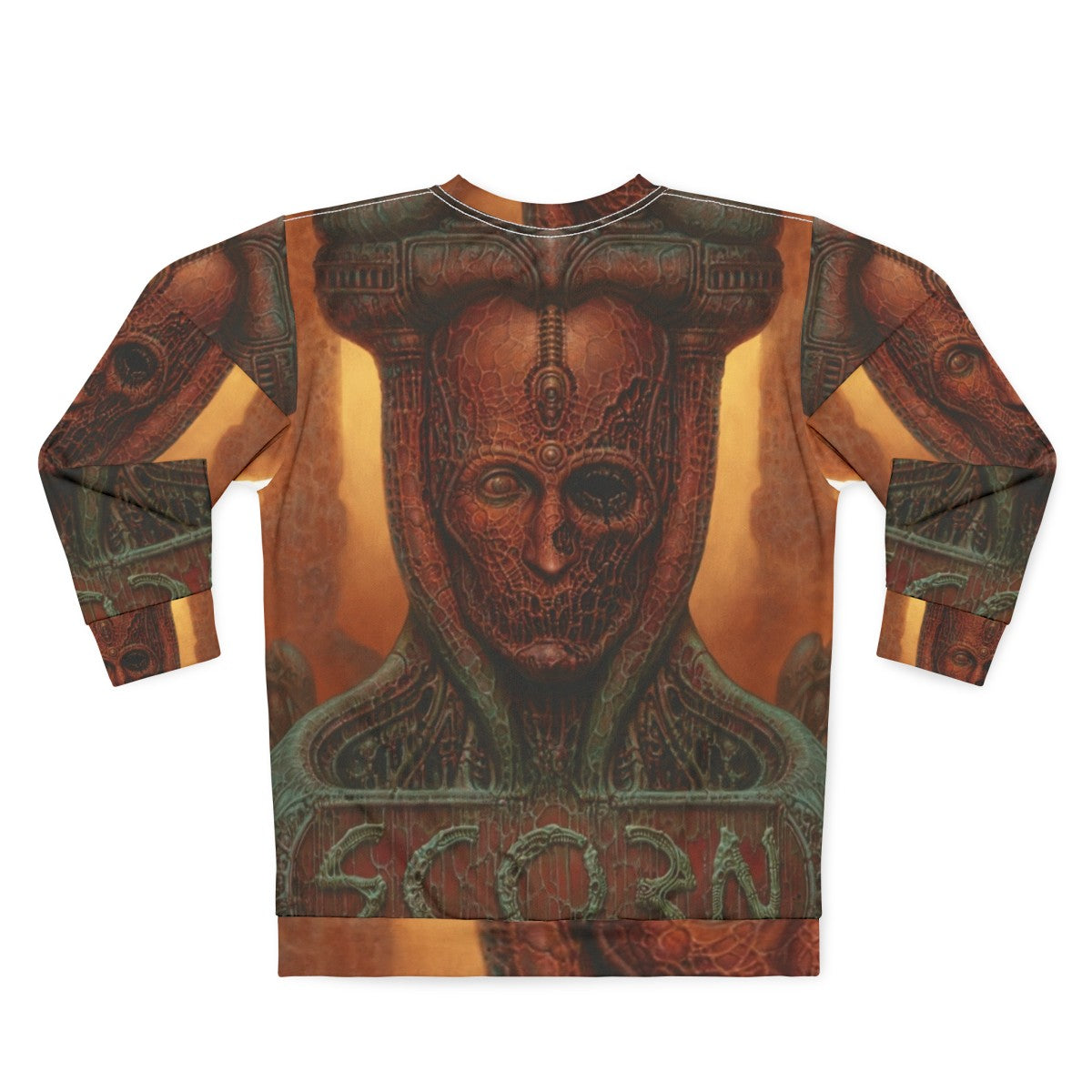 Scorn Game Sweatshirt featuring horror-inspired creature design - Back