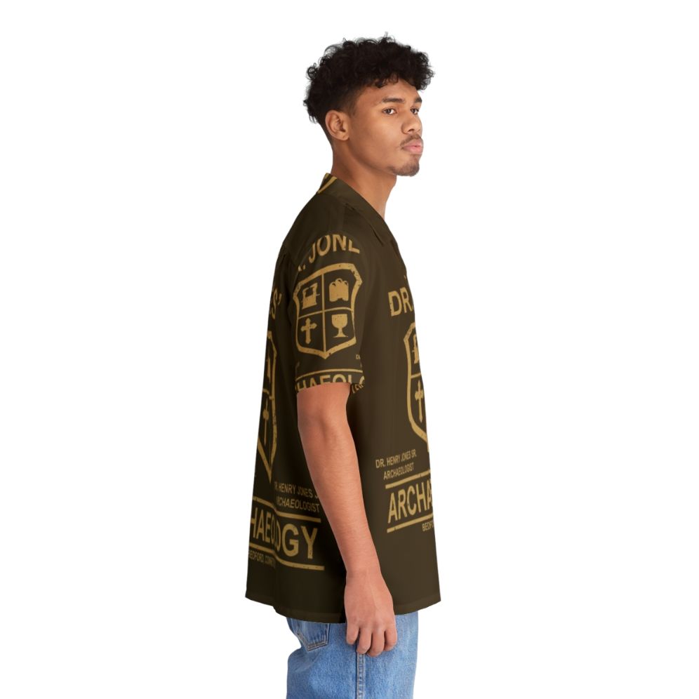 Archaeology-themed Hawaiian shirt with Indiana Jones-style design - People Pight