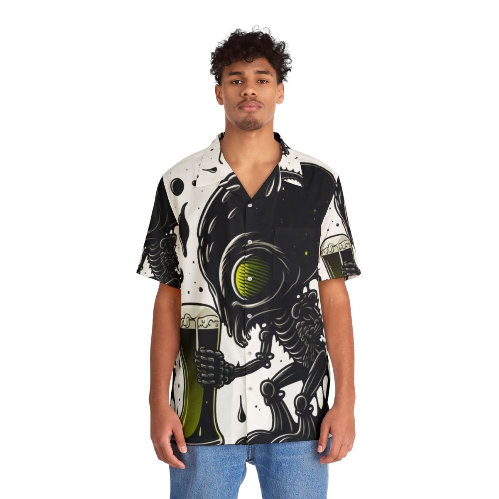 Alien Beer Lover Hawaiian Shirt with Drinking Theme - Lifestyle