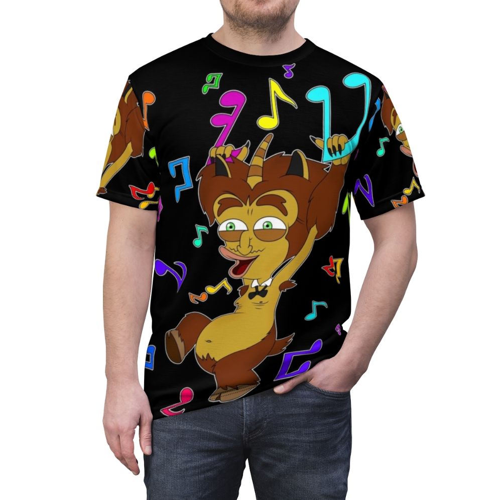 Animated Big Mouth Music T-Shirt featuring Maury the Hormone Monster - men front