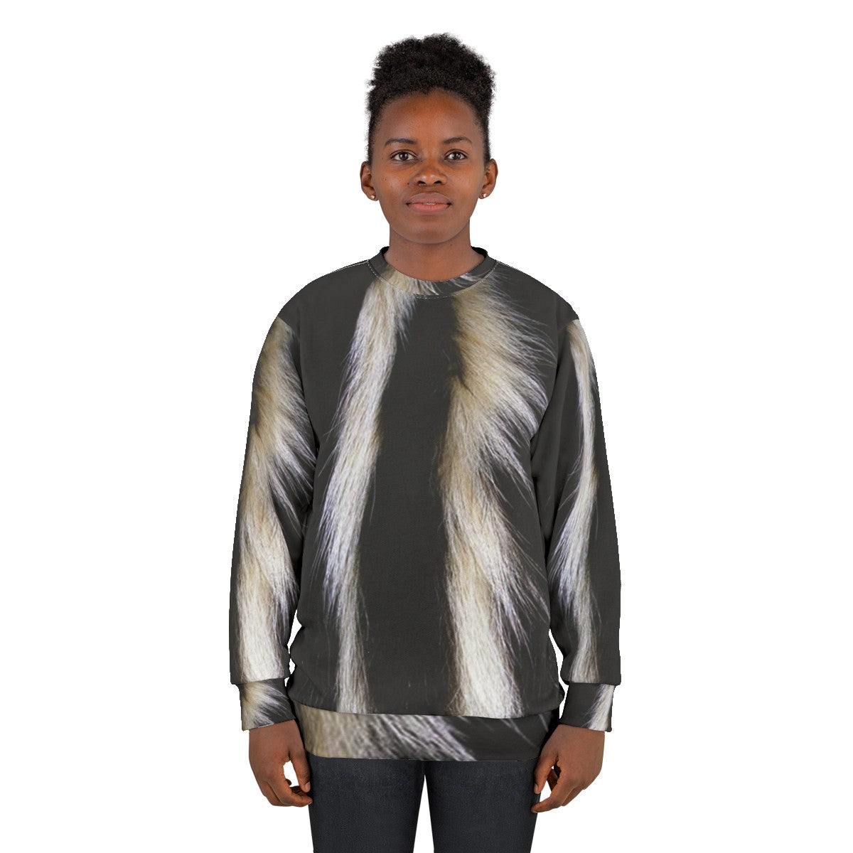 Skunk stripes sweatshirt with an animal-inspired design - women