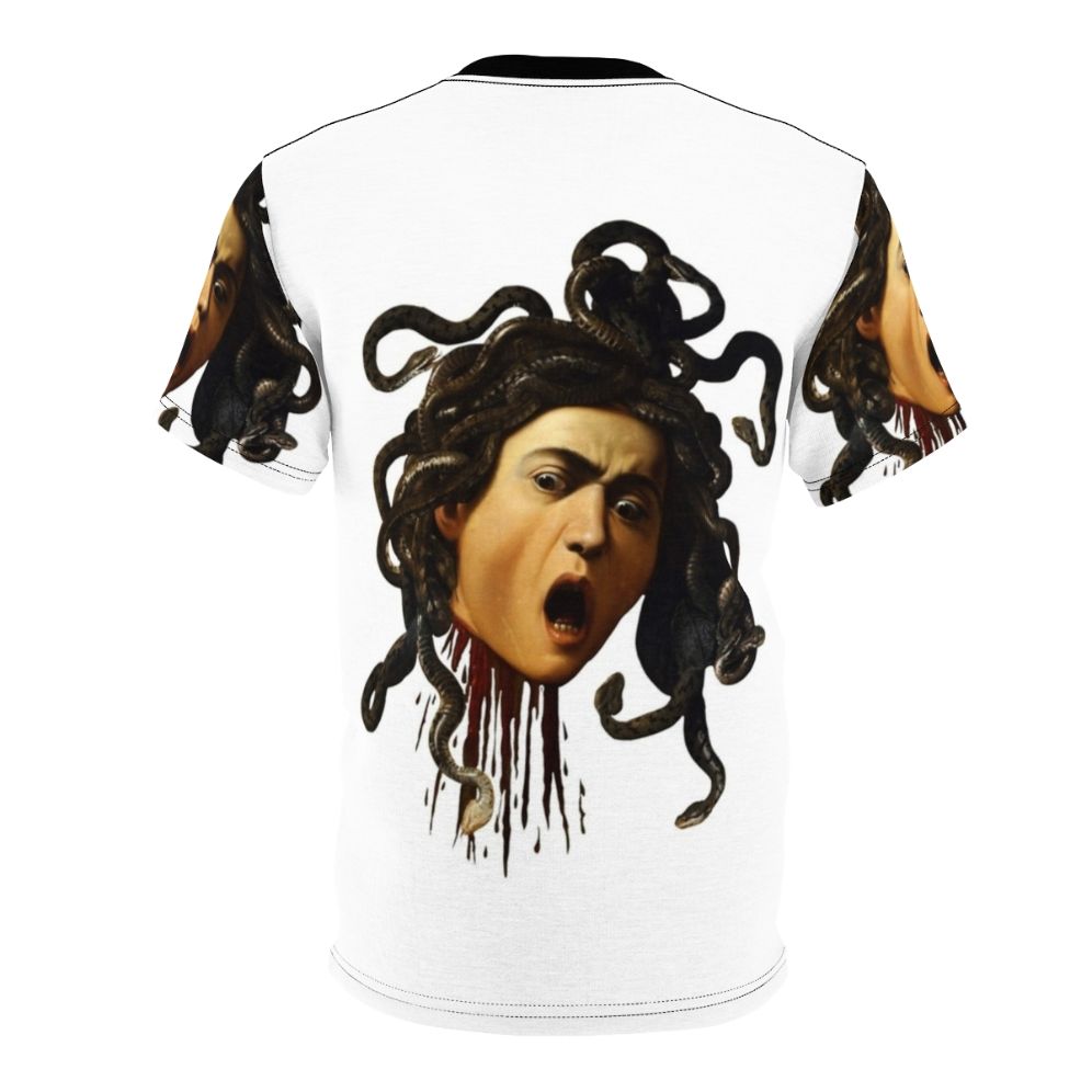 Medusa Gorgon head inspired t-shirt with snakes and Caravaggio art - Back