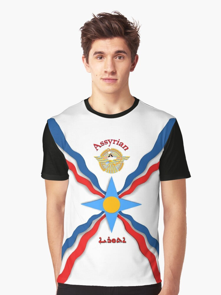 Assyrian flag graphic design printed on a high-quality t-shirt - Men