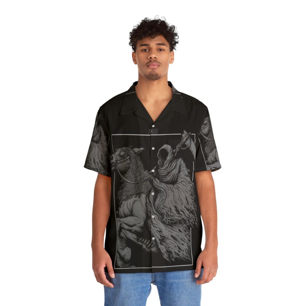 Haunting Death Hawaiian Shirt with Grim Reaper Motif - People Front