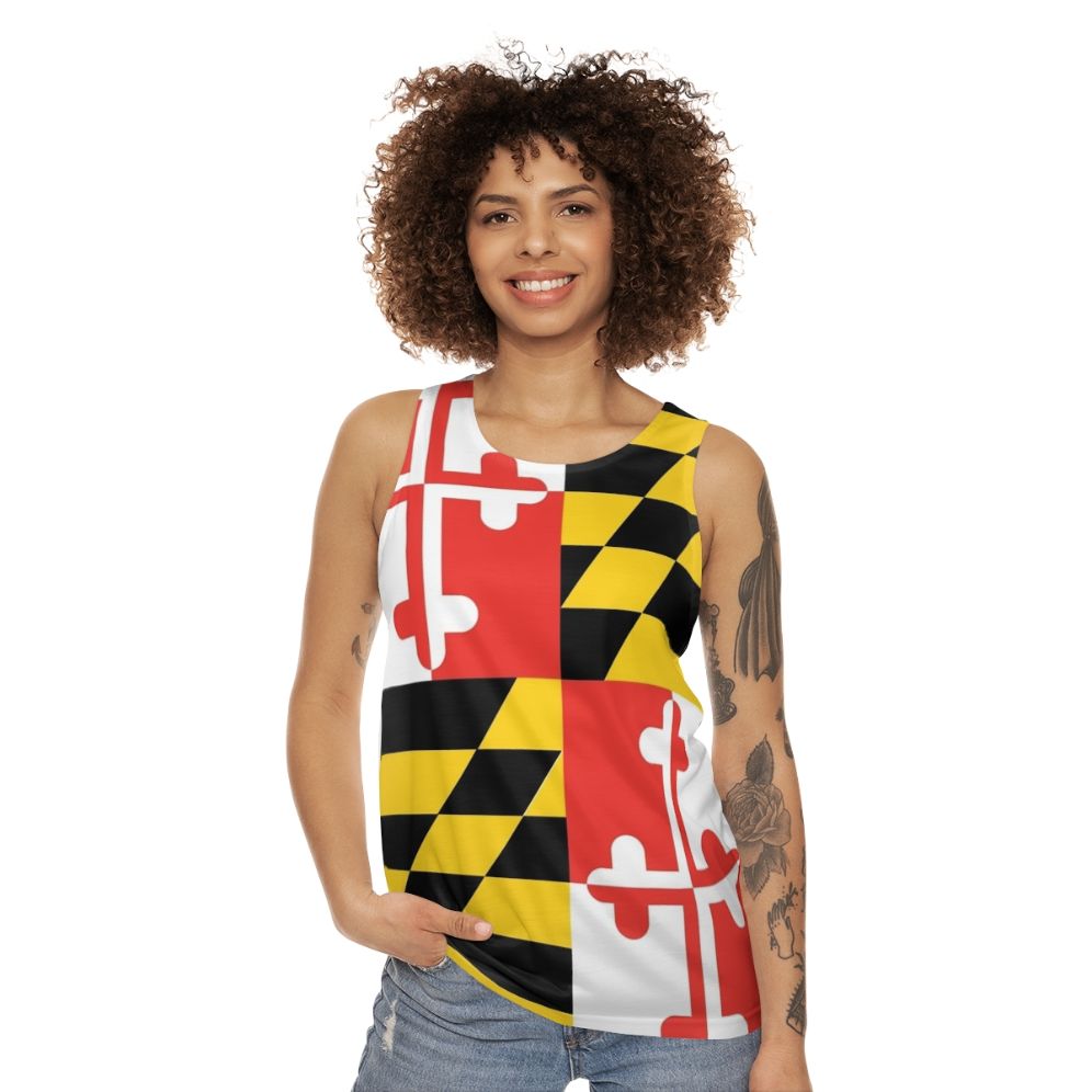 Maryland flag unisex tank top - women