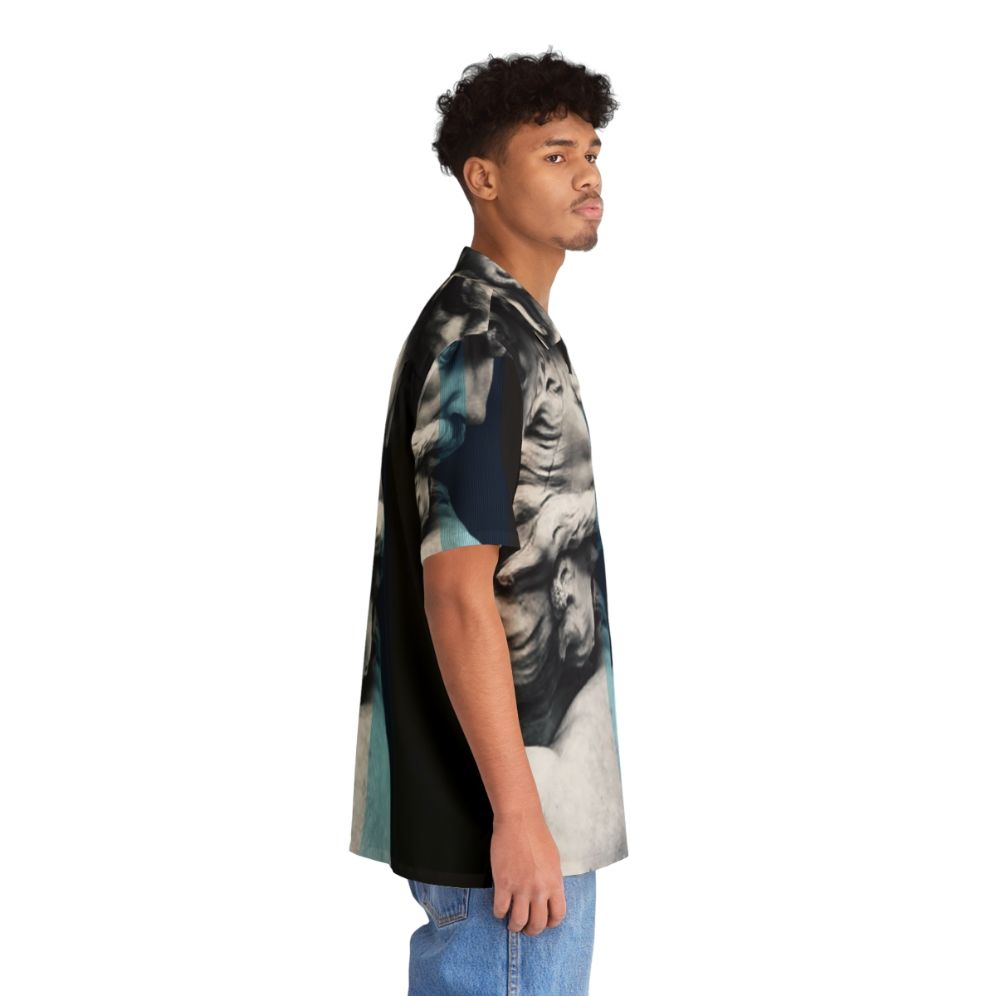 Degeneration Hawaiian Shirt featuring a graphic design inspired by ancient Greek and Roman mythology - People Pight