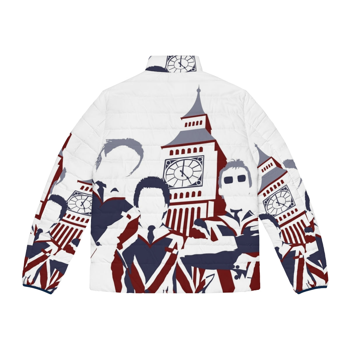 Mod-inspired puffer jacket with pop art design and union jack motif - Back