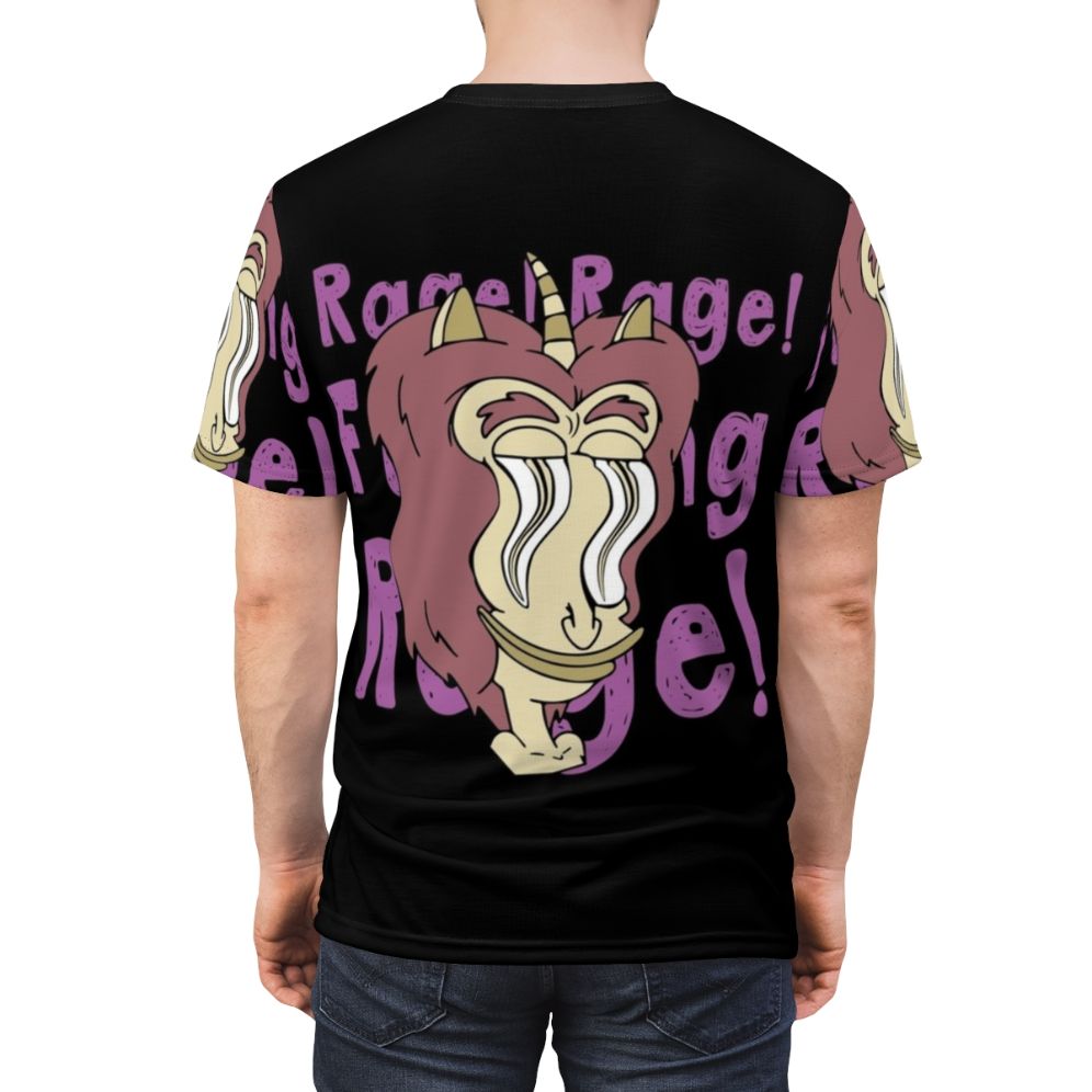 Big Mouth Hormone Monster themed t-shirt design - men back