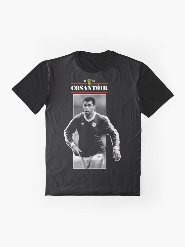 Paul McGrath - Defender of Ireland Graphic T-Shirt - Flat lay