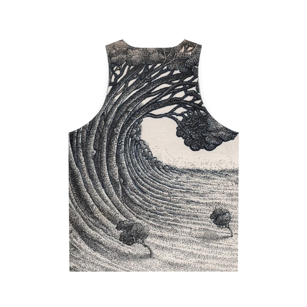 Eco-Friendly Unisex Tree Wave Tank Top - Back