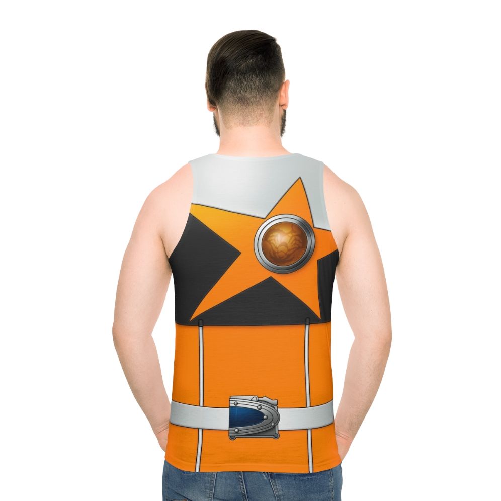 Sasoriorange unisex tank top with space and super sentai design - men back