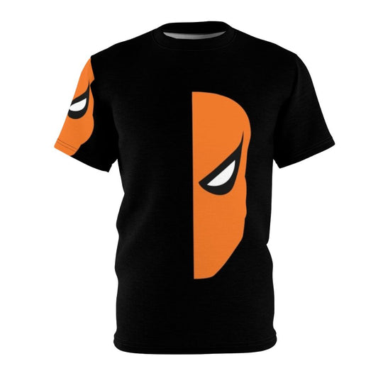 Contract Killer AOP T-shirt featuring Slade Wilson, also known as Deathstroke, a popular DC Comics villain