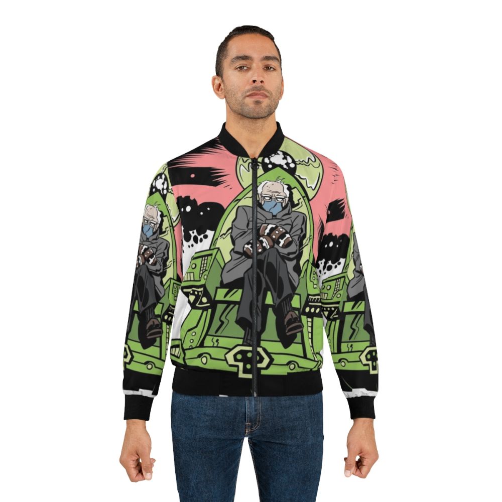 Cosmic bomber jacket with Bernie Sanders and comics-inspired design - Lifestyle