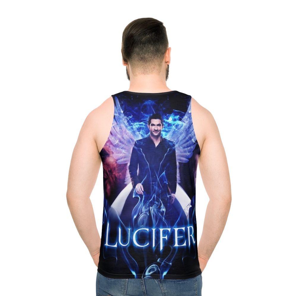 Lucifer Morningstar devil vs angel unisex tank top - men back