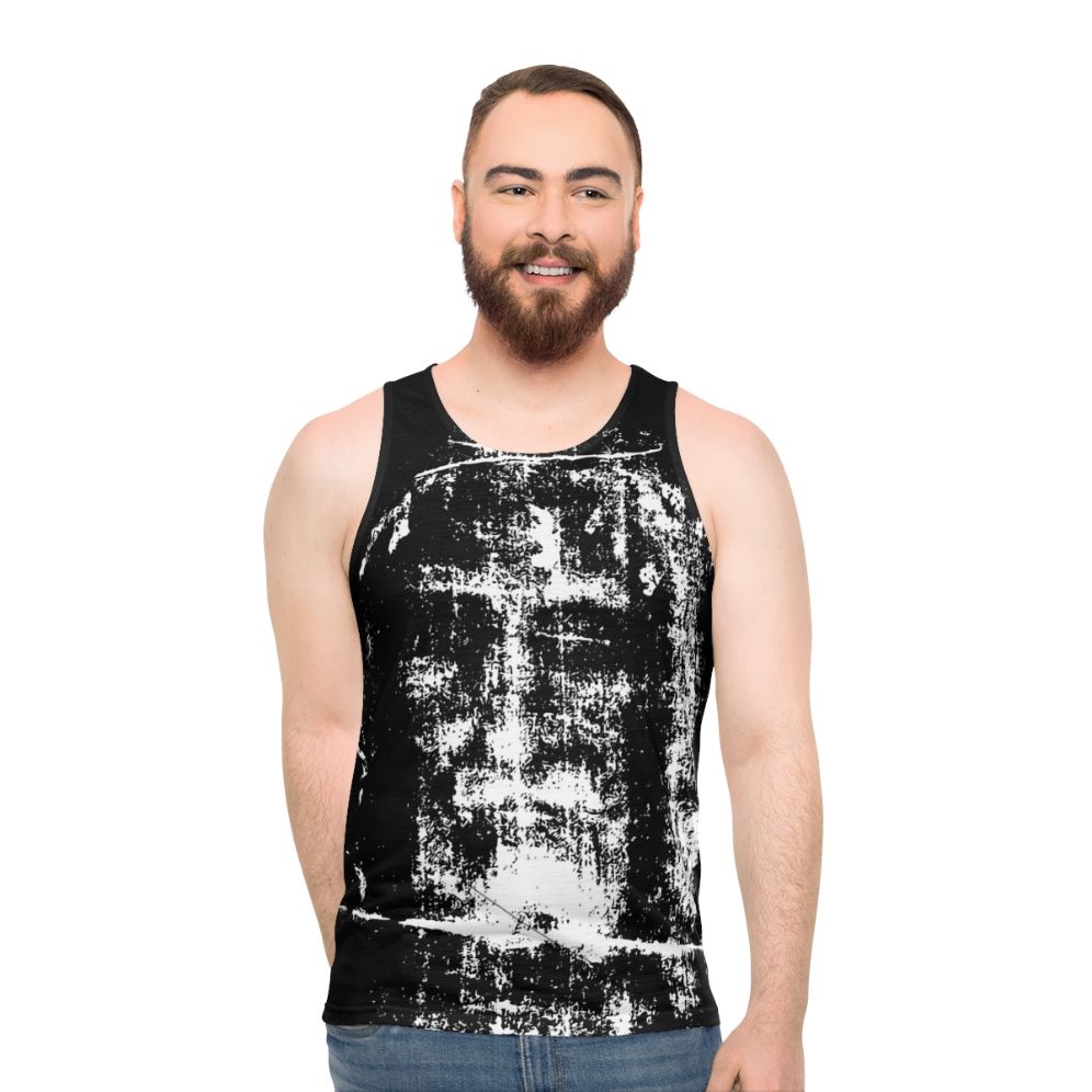 Shroud of Turin Jesus Christ Face Unisex Tank Top - men