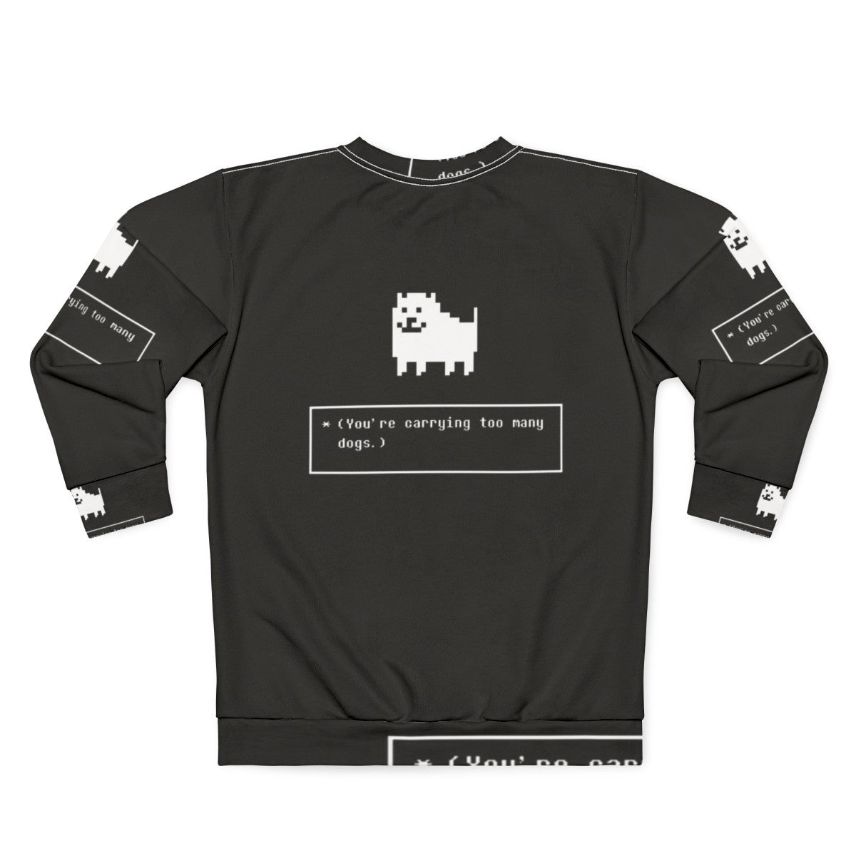 Undertale-inspired "Annoying Dog" design on a gray sweatshirt - Back