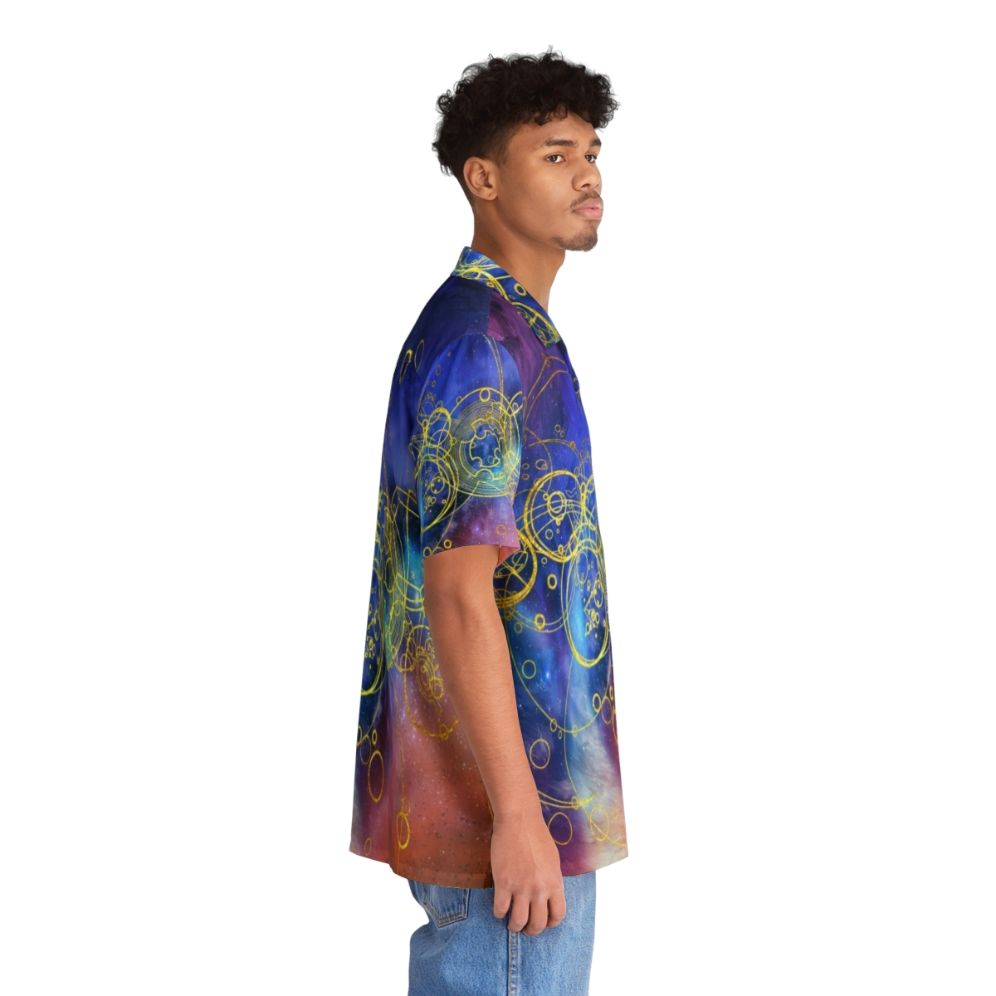 Time Lord Hawaiian Shirt Featuring Vortex Hues and Gallifreyan Motifs - People Pight