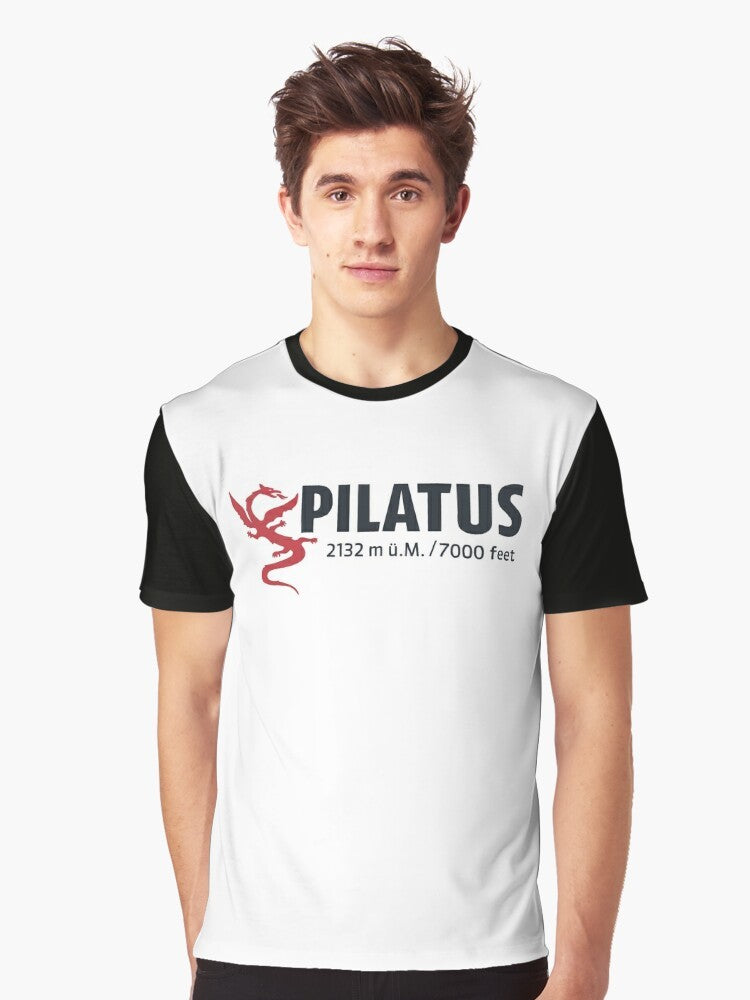 Pilatus mountain in the Swiss Alps graphic t-shirt - Men