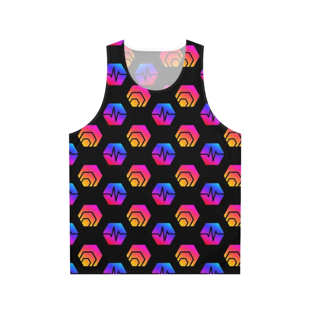 Unisex tank top with Hex crypto and Pulsechain logo design