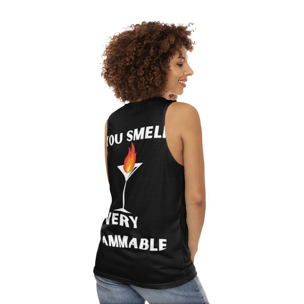 "You Smell Very Flammable" David Rose Schitt's Creek Quotes Unisex Tank Top - women back