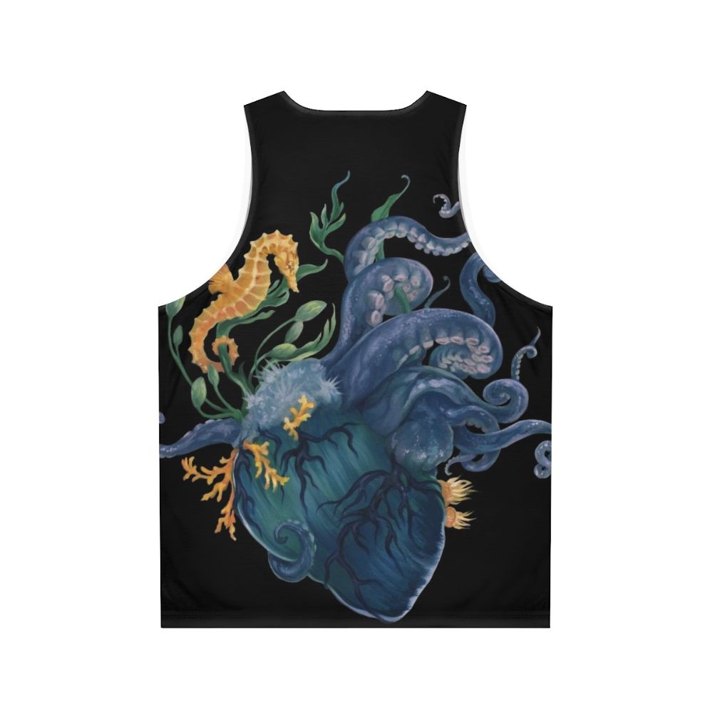 Anatomical heart ocean unisex tank top - Back