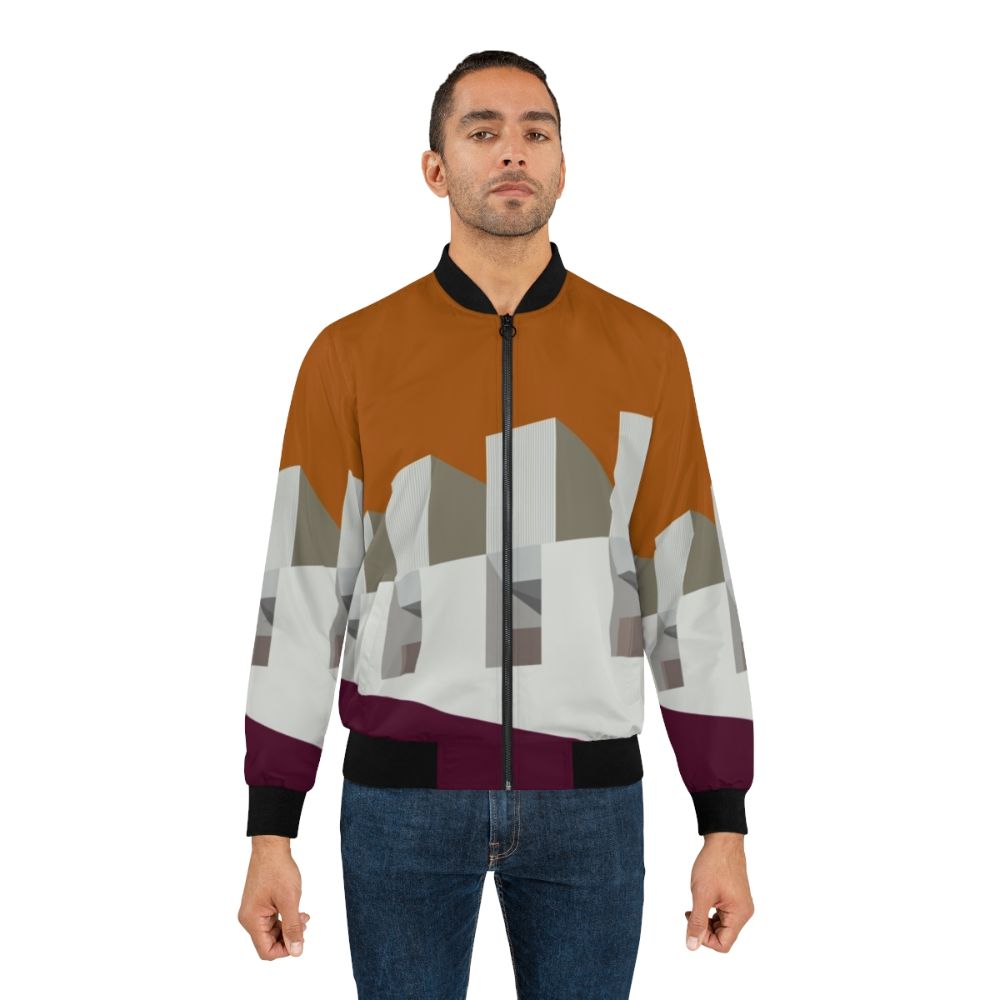 Modernist abstract bomber jacket with geometric shapes and straight lines - Lifestyle