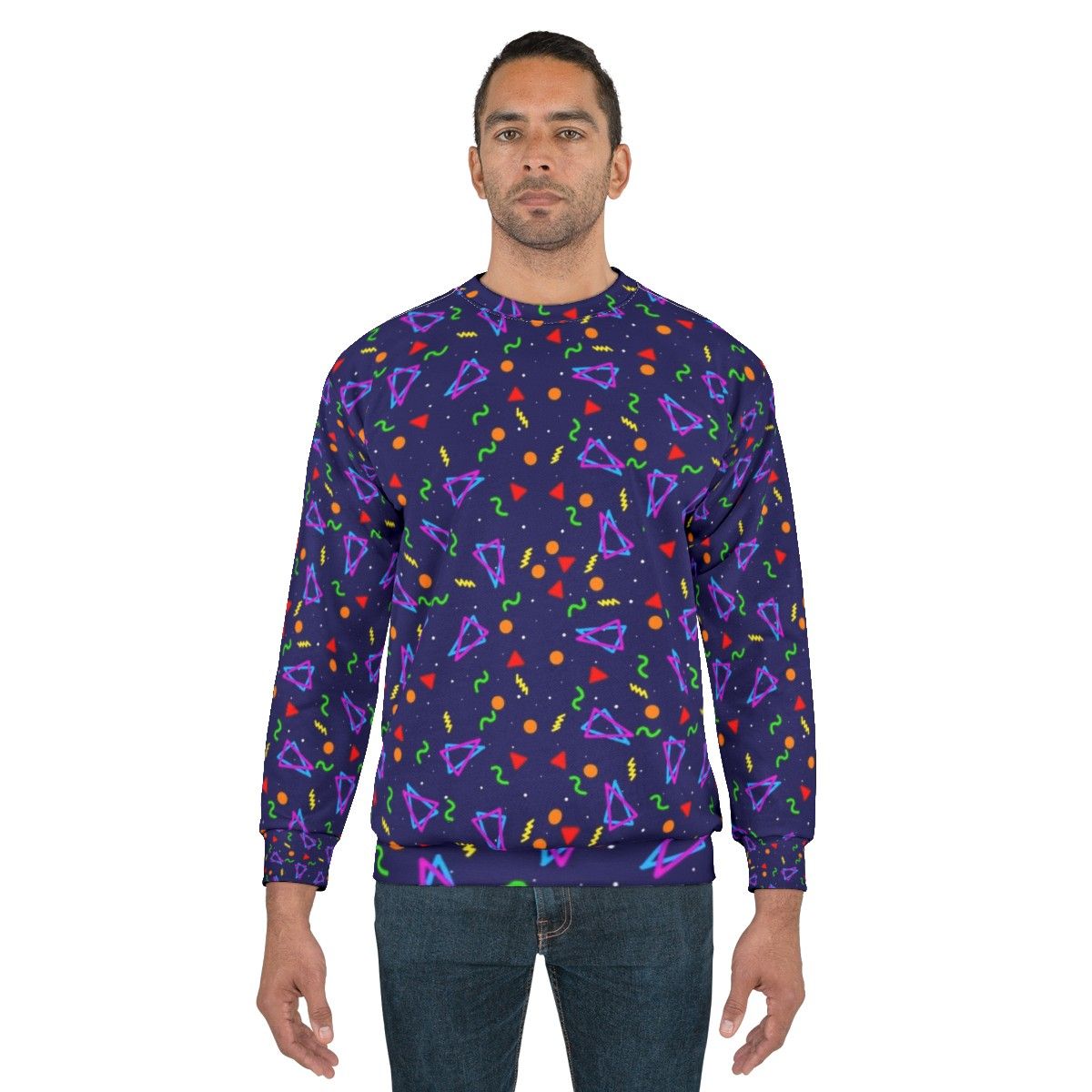 Retro arcade carpet pattern sweatshirt - men