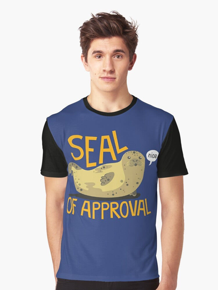 Graphic t-shirt with a cute seal design and the text "Seal of Approval" - Men