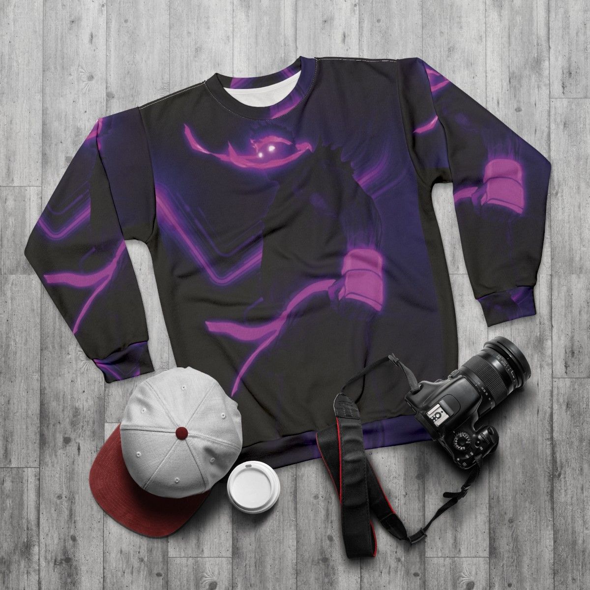 Evil Ryu Inspired Sweatshirt - flat lay