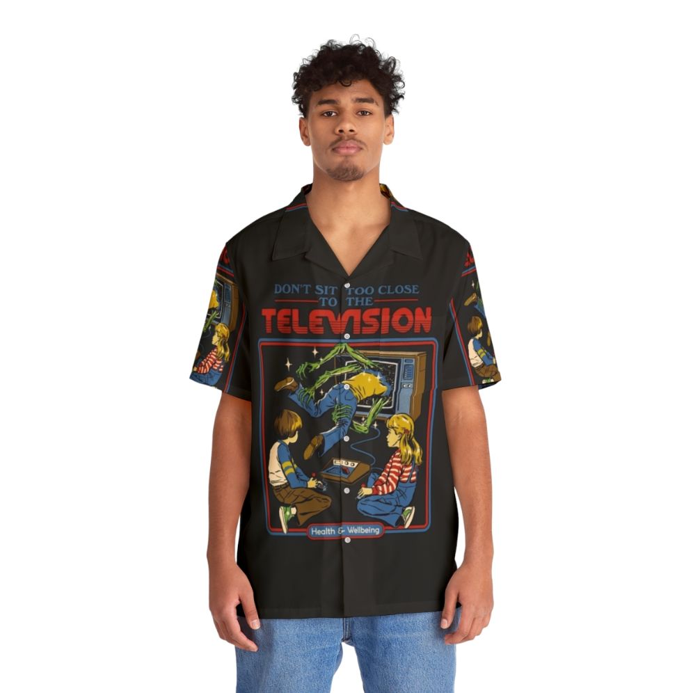 Spooky Retro Gaming Hawaiian Shirt - People Front